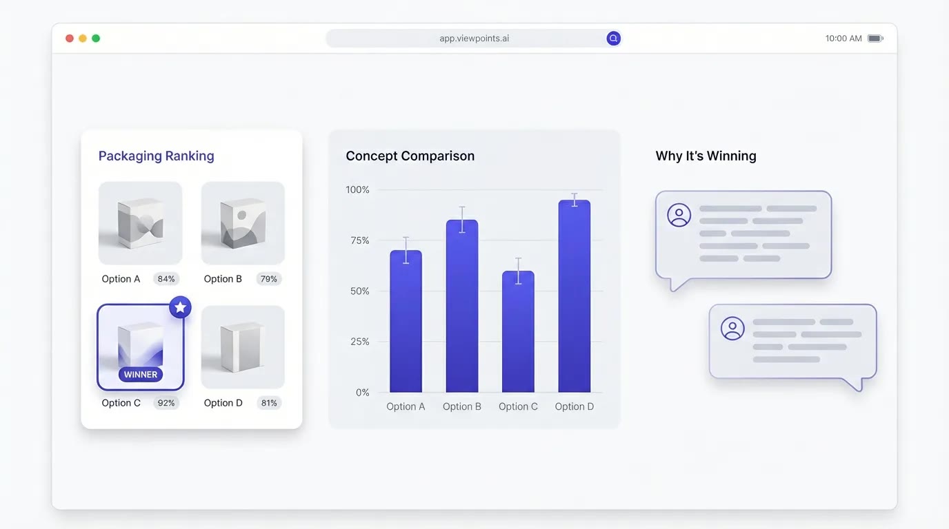 A clean, light-theme product screenshot showing example research outputs and study summaries.